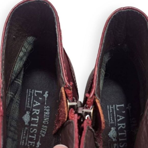 L'artiste Women's Belgard Leather Boots in Bordeaux Red size 38 - Picture 8 of 10